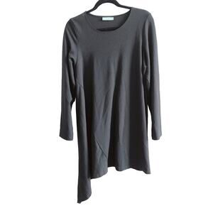 Bryn Walker Size Small Black Asymmetrical Long Sleeve Tunic Top Shirt Lagenlook